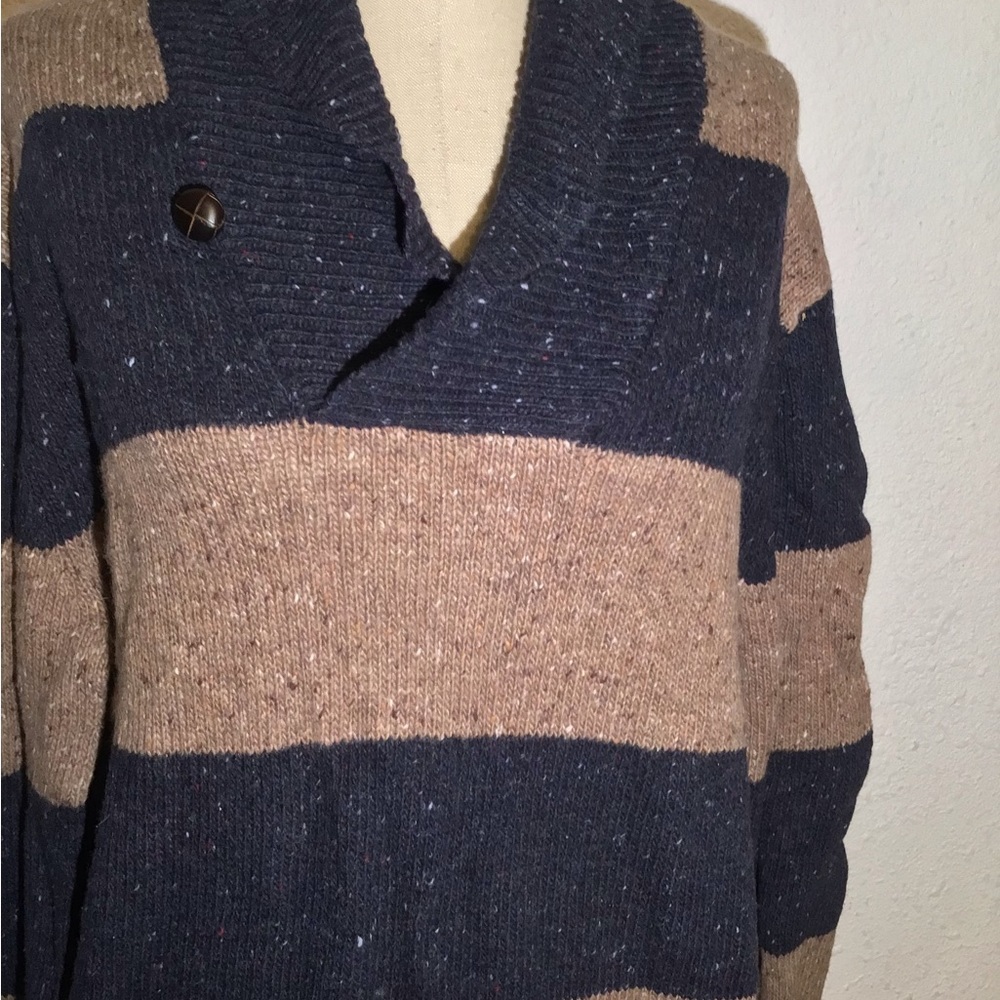 Vince men’s stripe shawl collar wool sweater size large - Picture 8 of 11